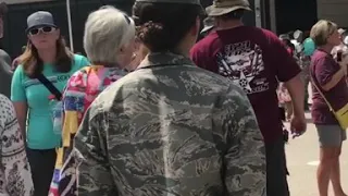 Brother Surprises Sister at Air Force Basic Training Graduation