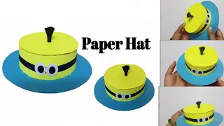 Paper Hat Making || How To Make Paper Hat || Minion paper Hat
