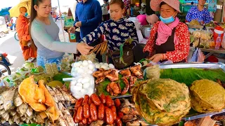 Cambodian Street Food - Delicious Roasted Fish, Sausage, Eggs, Frog, Khmer food, Lunch & More