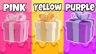 Choose your gift 🎁💝🤮|| 3 gift box challenge Pink, Yellow & Purple #giftboxchallenge #chooseyourgift
