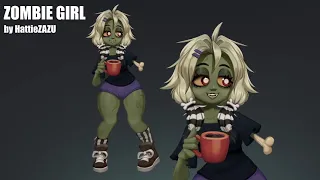 Zombie girl | 2D model showcase