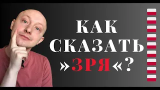 🇵🇱 Как сказать по-польски »ЗРЯ«?