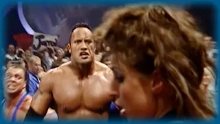 Stephanie McMahon-Helmsley helps Kurt Angle out against The Rock: SmackDown!, June 15, 2000