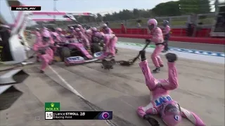 Lance Stroll hits his mechanic in pit stop! 2020 Emilia Romagna Grand Prix: Race with Racing Point!