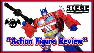 Transformers Siege War for Cybertron Voyager Class Optimus Prime action figure review.