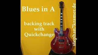 Blues in A backing track with Quickchange