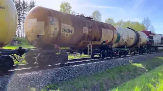 Ц36-7и 1536 со смешанным грузовым составом/ C36-7i 1536 with mixed freight train