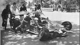 Niki Lauda & Clay Regazzoni Crash RARE ANGLE Montjuic 1975