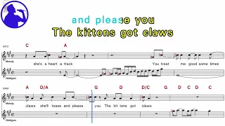 Whitesnake-Kitten got claws karaoke sheet music for players,chord,chorus,Lyrics add(Ye karaoke)