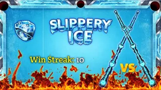 8 Ball Pool | Slippery Ice Table Catches Fire | Moonlight Cue Level Max | Win Streak : 10