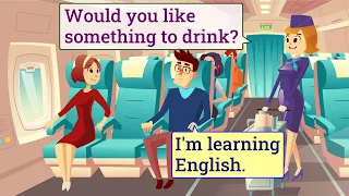 Chat with foreigners on the plane | Easy English conversation