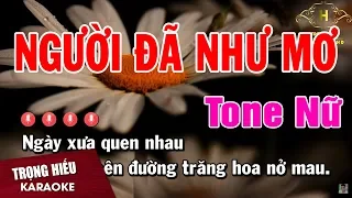 Karaoke Người Đã Như Mơ Tone Nữ Nhạc Sống | Trọng Hiếu