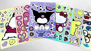 [ToyASMR] Decorate with Sticker Book, Kuromi, Melody, Pompompurin paper diy