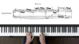 Bach French Suite No 1 "Allemande" at 4 Tempos   P. Barton, FEURICH 133 piano
