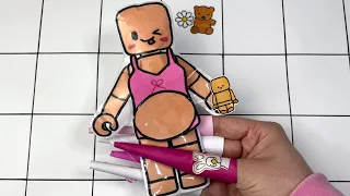 How to make PREGNANT ROBLOX 🤰🏼 squishes [🌸paper diy🌸] Born baby 👶🏻 임신한 엄마 asmr 종이놀이