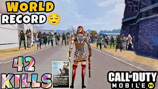 *NEW* WORLD RECORD "42 KILLS"😌 COD MOBILE BATTLE ROYALE | World record call of duty mobile