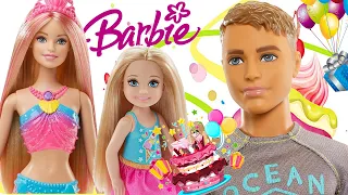 Rodzinka Barbie 💗 Życzenia urodzinowe 🎊🎉 Ken i Syrenka 👏 bajka po polsku