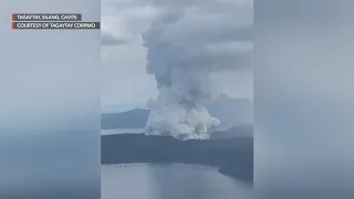 Taal Volcano spews ash column