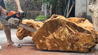 Creativity in Woodworking // A Talented Carpenter Creates a Coffee Table from Abandoned tree stump