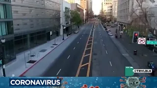 Drone video shows eerily empty streets in Oakland during coronavirus pandemic