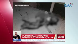 17-anyos na lalaki, patay matapos pagbabarilin; babaeng nadamay,sugatan  | UB