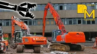 Destroying our school YEAH 😎 tearing down elementary school using HITACHI ZAXIS high reach excavator