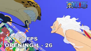 One Piece | All Openings 1 - 26 | 4K 60 FPS Creditless | Egghead Included