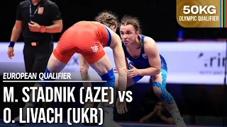 Mariya STADNIK (AZE) vs. Oksana LIVACH (UKR) | 2024 European OG Qualifier | Semi Final | WW 50Kg