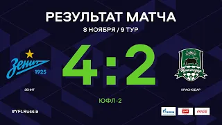 «Зенит» - «Краснодар». Обзор матча | 9 тур | ЮФЛ-2 2020/21