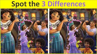 Spot 3 differences between two images | Encanto | Pictures puzzle number 092 #mirabel #madrigal