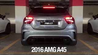 2016 381hp AMG A45 Loud Exhaust in Race Mode - Crackles and Pop