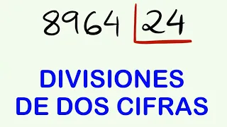 Divisiones RESUELTAS entre 2 cifras - 8964 dividido entre 63