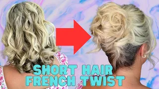 EASY French twist hairstyle for short hair - French twist hair tutorial