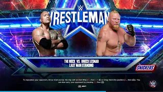 "WWE 2K23 The Rock vs. Brock Lesnar: Intense One-on-One Last Man Standing Showdown!"