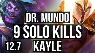 DR. MUNDO vs KAYLE (TOP) (DEFEAT) | 9 solo kills, 600+ games, Godlike | NA Master | 12.7