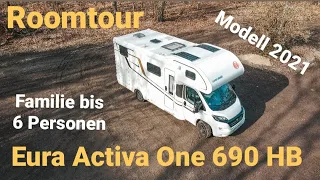 Wohnmobil 2021: Roomtour EURA Mobil Activa One 690 HB - Alkoven bis zu 6 Personen für die Familie