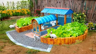 My dad DIY bunny house and vegetable tubs together | Cattle houses