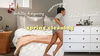 EXTREME SPRING CLEANING: closet cleanout, declutter, organizing, rearranged my room! | 2022