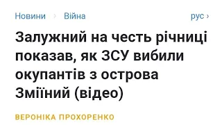 Залужний на честь річниці показав, як ЗСУ вибили окупантів з острова Зміїний відео