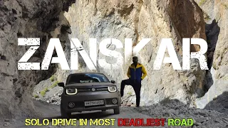 Solo Drive in Most Deadliest Road | Car Camping, | ZANSKAR Solo Road Trip | Maruti IGNIS | Ep 07