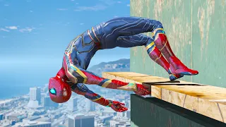 GTA 5 Iron Spiderman Falling off Highest Buildings - Spider-Man Fails #17  (Euphoria Ragdolls)