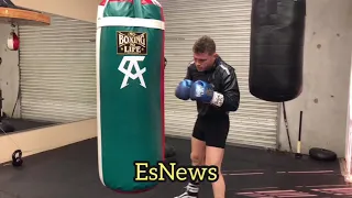 Canelo Landing Monster Shots On Heavybag days after winning 4th division fight