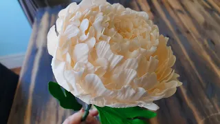 How To Add Leaves To A Sugarflower Tutorial | Sugar Peony Stem #Leaves #Sugarflowerstem #Peonies