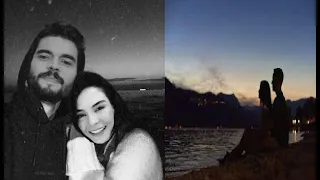 Ebru Şahin and Akın Akınözü were caught sitting on the beach at night