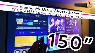 THAT'S A BIG SCREEN! Xiaomi Mi Ultra Short-throw 150" Laser Projector | USA Review