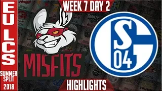 MSF vs S04 Highlights | EU LCS Summer 2018 Week 7 Day 2 | Misfits vs FC Schalke 04