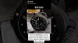 For sale: Panerai PAM508 Luminor Submersible 1950 Ceramic 47mm Special Edition Black Mens Watch