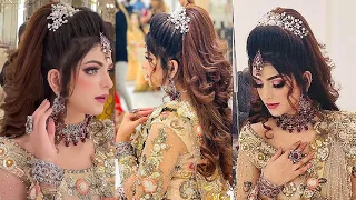 bridal hairstyles for long hair | wedding hairstyles | kashees hairstyle l walima bridal hairstyle