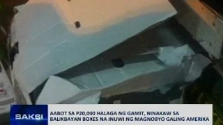 Aabot sa P20,000 halaga ng gamit, ninakaw sa balikbayan boxes na inuwi ng magnobyo galing Amerika