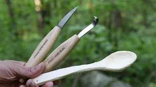 Ножи для резьбы по дереву и их применение в лесу I Обзор ложкореза №1 и ножа Петроградъ